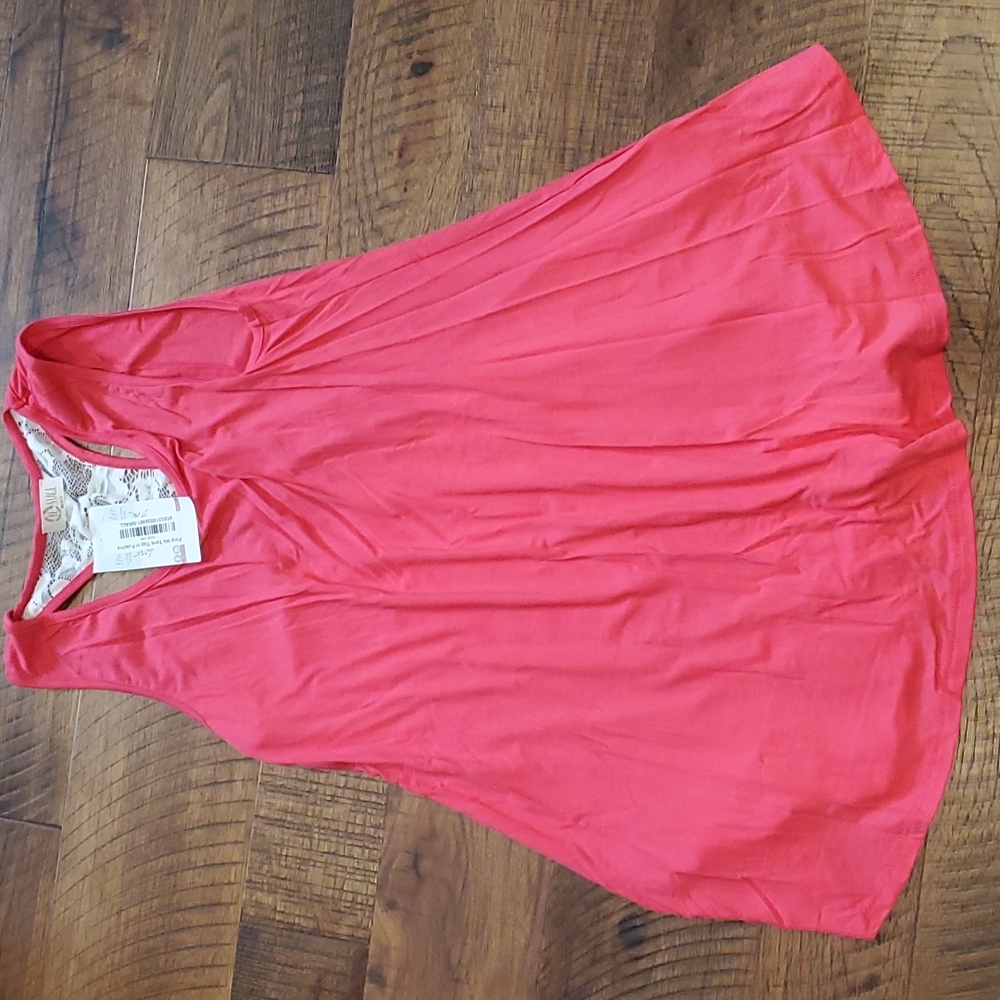 Be stage boutique pink lace tank small